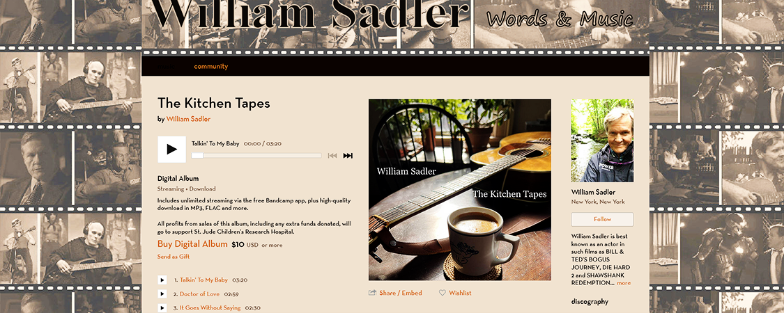 William Sadler Releases “The Kitchen Tapes” to Support St. Jude Children’s Research Hospital
